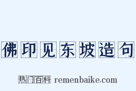 佛印见东坡造句是什么意思的图片